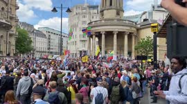 5000 Protesters gather outside the BBC in London for World Wide Demonstration 21st May 2022