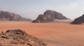 Magnificent paysages in Wadi Rum by day. Jordania