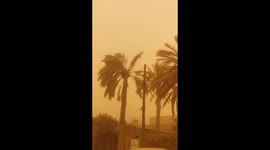 A Baghdad neighborhood moments after the latest Sandstorm arrived on a national day off amidst extreme weather warnings