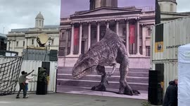 T-Rex invades London's Trafalgar Square ahead of the release of 'Jurassic World Dominion'