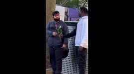 'Showing love to the bros!' Guy in Australia walks up to random men and gives them flowers