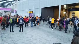 London, UK: Huge crown at the grand opening of the Elizabeth line