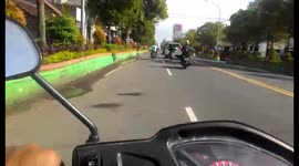 This person ride alongside me and then come to a halt on purpose and almost get me crash.