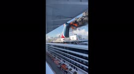 Fire: Carnival Ship Mardi Gras docked in Grand Turk today
