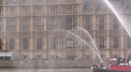 Water salute on River Thames as Queen Elizabeth II becomes Britain's longest-reigning monarch