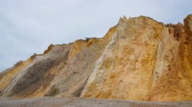 The unusual multi-coloured 50 million year old cliffs of Alum Bay