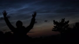Storm chaser films as noctilucent clouds shimmer over Northern Ireland
