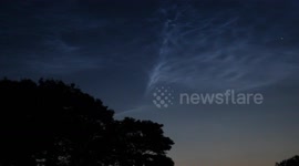 Real Time Video of Dramatic Noctilucent Cloud Structures!