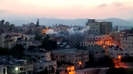 Israeli troops blow up the house of Palestinian Diaa Hamarsheh, in the town of Ya'bad