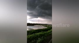 Stunning waterspout over river in northern China