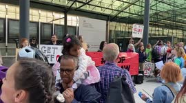 Protest against the Jackdaw gas field outside BEIS