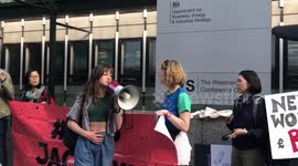 Climate activists in London protest against Shell's North Sea Jackdaw gas field