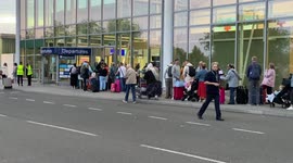 Bristol Airport morning queue snakes outside terminal building as the Jubilee weekend begins