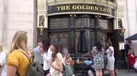Outside The Golden Lion pub in St James's on day one of Platinum Jubilee celebrations in London