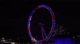 London landmarks celebrate the Queens Platinum Jubilee with Union Jack design - the London Eye