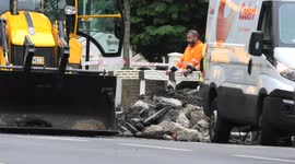 Digger called in to deal with gas leak in London's Shirland Road, W9