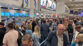 Bristol Airport Monday morning passenger queues and frustration