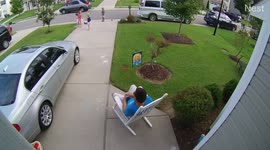 Chair breaks while man is in it