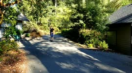 Boy falls off scooter