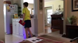 Boy falls off hoverboard