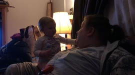 Toddler argues with mother