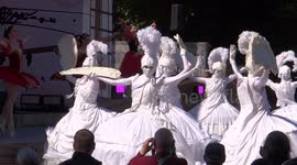 Ball of flowers - festival that dedicated 350 anniversary of Peter I is opened in St Petersburg, Russia with Tchaikovsky's Waltz of flowers
