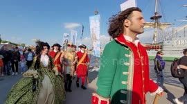 350th anniversary of Peter I celebration in St Petersburg, Russia
