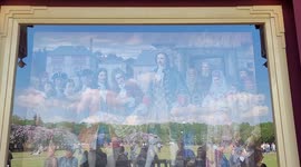 30 paintings of Peter I on Field of Mars dedicate 350th anniversary of the first Russian imperator, St Petersburg, Russia