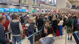 Bristol airport Friday morning passenger huge queues and frustration