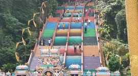Famous Colorful Rainbow Staircase at Batu Caves Malaysia