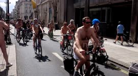 Nudist bike rally central london is  a annual event that promotes visibility of cyclists