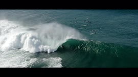 Daring surfer gets the wave of the day at huge Barrack point south of Wollongong, Monday 13/6/22