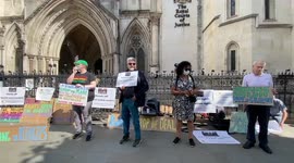Protest outside Royal Courts of Justice as appeals against Rwanda refugee plan continue