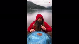 'Idaho man playing relaxing music on handpan out in nature is the definition of 'PEACEFUL''