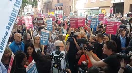 Hundreds attend Home Office protest against Rwandan deportation flight