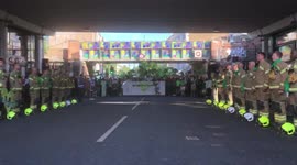 Firefighters get hero's welcome during Grenfell Silent Walk to honor 72 victims of tragic fire