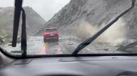 Boulders fall from Yellowstone National Park mountainside during floods