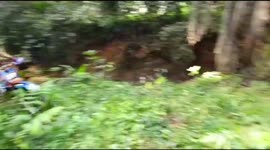 Motorcycle Cross Lending Fails When Falling From a Cliff