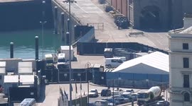 New 2 million pound processing Centre at Dover harbour, where migrants get processed