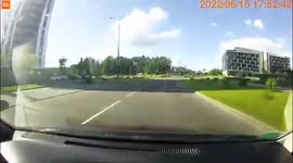Ramming a car at an intersection followed by a rollover