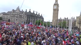 Thousands filled Parliament Square in cost of living protest