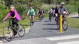US President Joe Biden falls off his bike during beach ride after getting his 'foot caught'