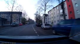 Dashcam nearly crash with a biker kid lucky no one was harmed