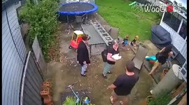 'Mom slips over while holding her 4 M/O baby in her arms '