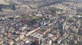 Aerial footage of protests in Quito, Ecuador