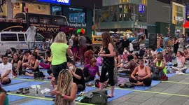 Solstice in Times Square on International Yoga Day, New York