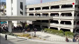 'Busy scenes at LAX international terminal after suspicious vehicle causes operations to be suspended '