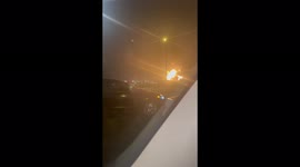 The saudi Aramco storage facility in Jeddah explodes with massive fire seen from road