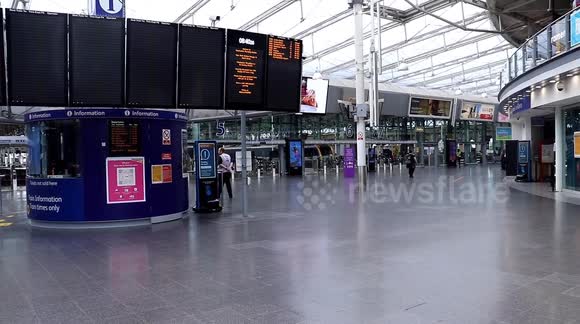 Deserted Manchester Piccadilly station as rail strike enters third day
