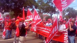 15,000 Construction workers protest in Zurich, Switzerland